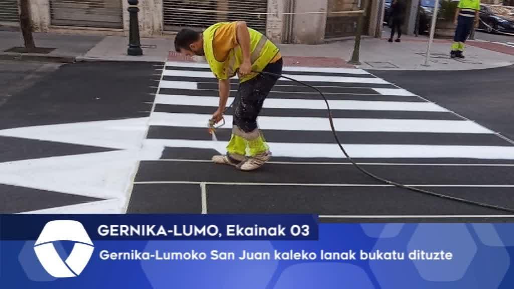 Gernika Lumoko San Juan Kaleko obrak bukatu dituzte