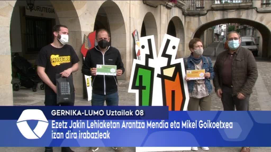Arantza Mendia eta Mikel Goikoetxea nagusi Ezetz Jakin lehiaketa digitalean