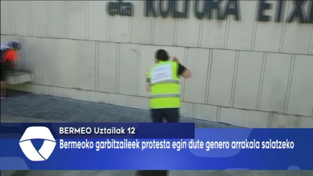 Bermeoko garbitzaileek protesta egin dute genero arrakala salatzeko