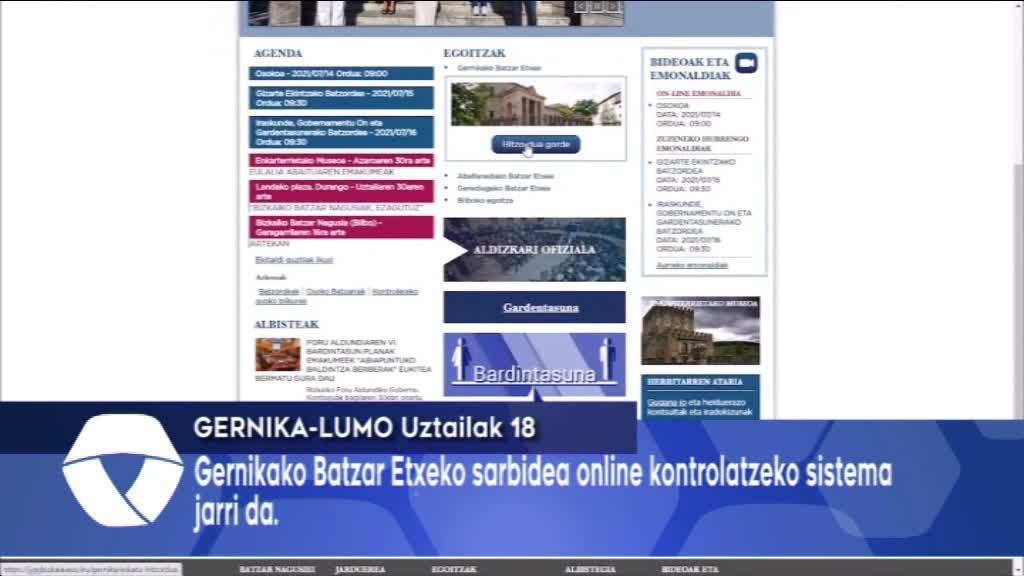 Gernikako Batzar Etxean sarbidea online kontrolatzeko sistema jarri da