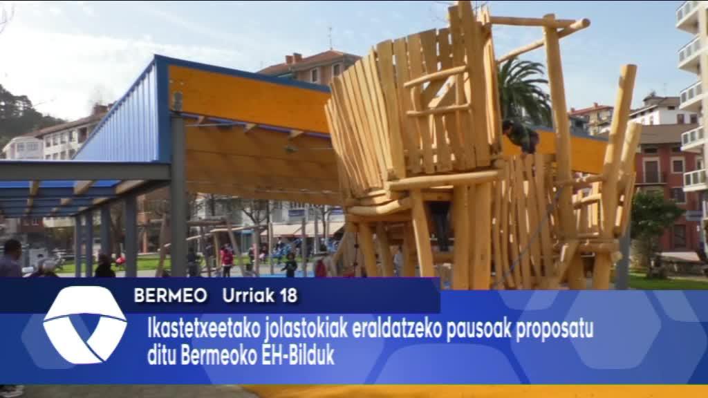 Ikastetxeetako jolastokiak eraldatzeko prosezua hastea eskatu du Bermeoko EH-Bilduk