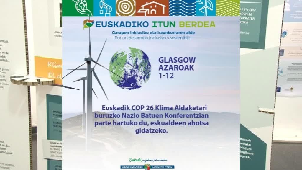 Eusko Jaurlaritzak bihar bukatzen en COP 26an parte hartu du
