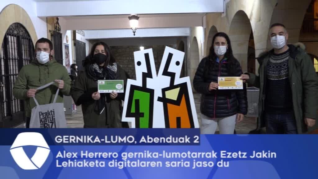 Alex Herrero gernika-lumotarrak Ezetz Jakin lehiaketa digitalaren saria jaso du