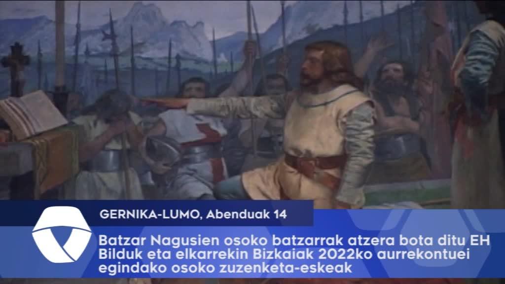 Batzar nagusien osoko batzarrak atzera bota ditu EH Bilduk eta elkarrekin Bizkaiak 2022ko aurrekontuei egindako osoko zuzenketa-eskeak