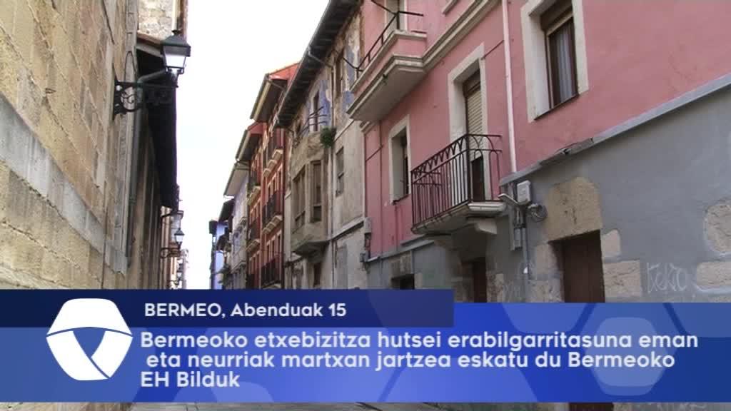 Bermeoko etxebizitza hutsei erabilgarritasuna eman eta neurriak martxan jartzea eskatu du Bermeoko EH Bilduk
