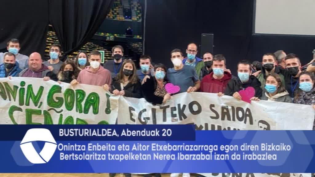 Onintza Enbeita eta Aitor Etxebarriazarraga egon diren Bizkaiko Bertsolaritza txapelketan Nerea Ibarzabal izan da irabazlea