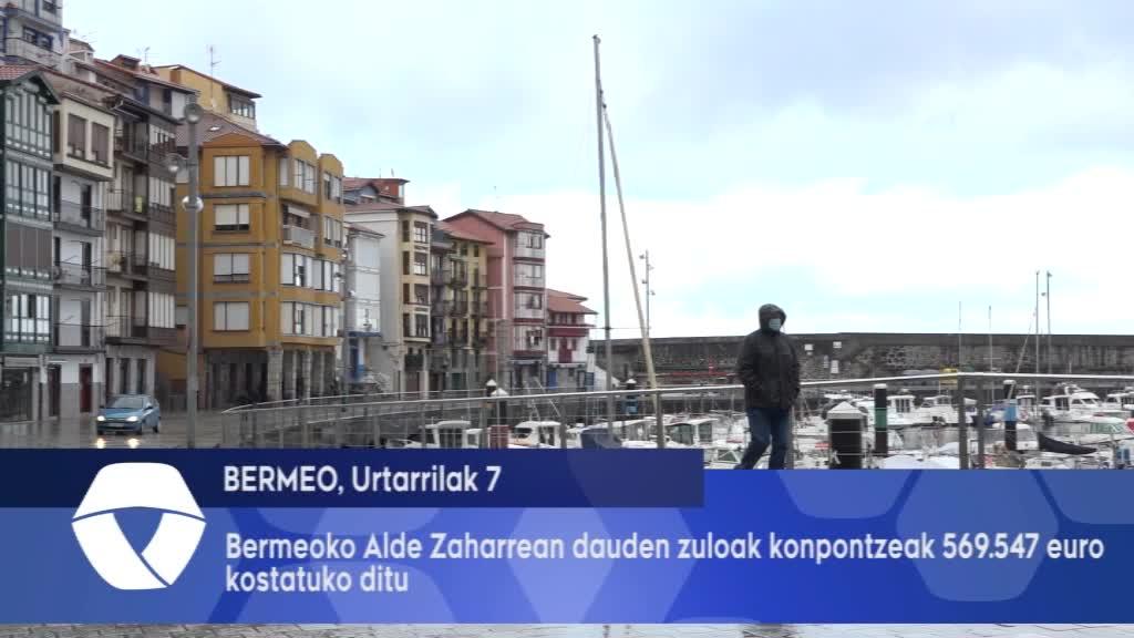 Bermeoko Alde Zaharrean dauden zuloak konpontzeak 569.547 euro kostatuko ditu