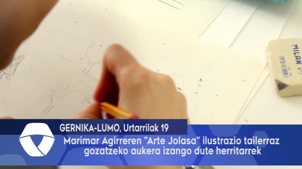 Marimar Agirreren “Arte Jolasa ilustrazio tailerraz gozatzeko aukera izango dute herritarrek