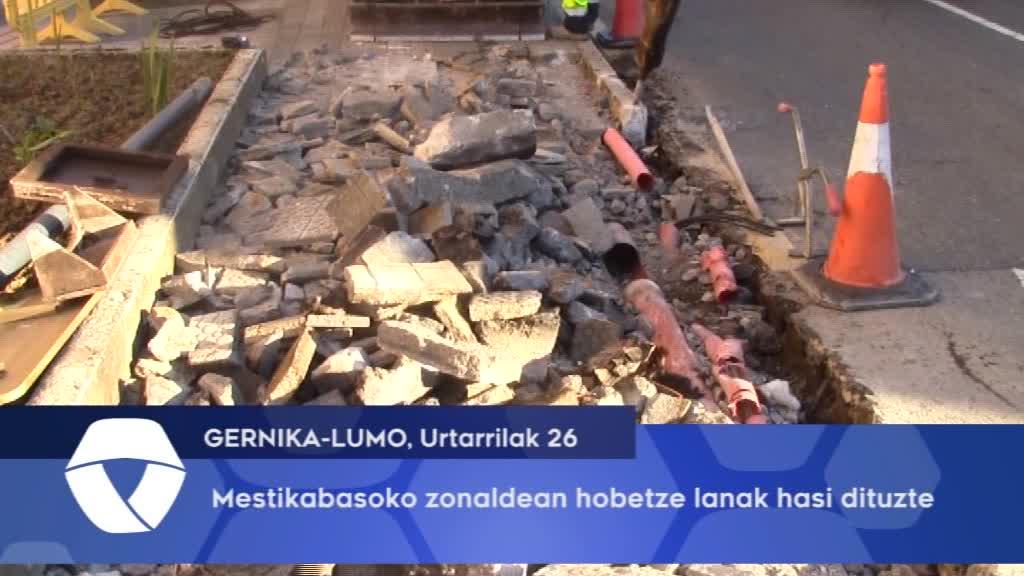 Mestikabasoko zonaldeko hobetze lanak hasi dituzte, Gernika-Lumon
