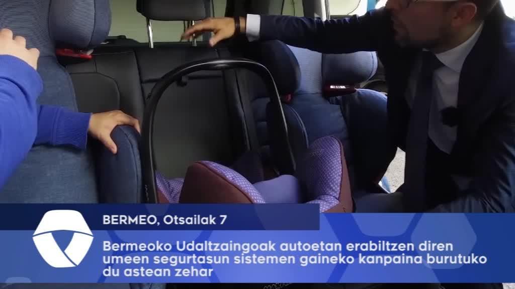 Bermeoko Udaltzaingoak autoetan erabiltzen diren umeen segurtasun sistemen gaineko kanpaina burutuko du astean zehar