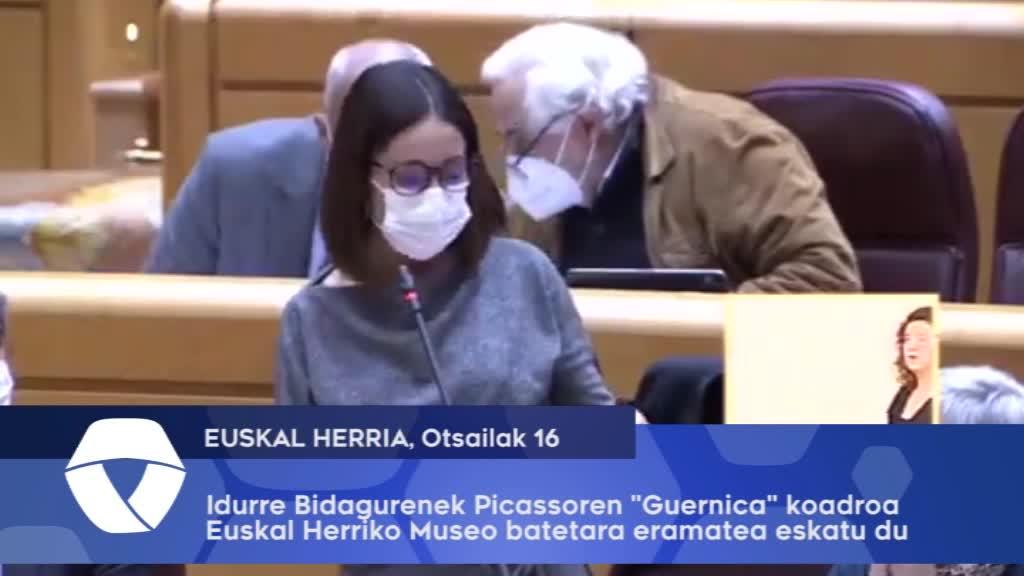 Idurre Bidagurenek Picassoren Guernica koadroa Euskal Herrriko Museo batetara eramatea eskatu du