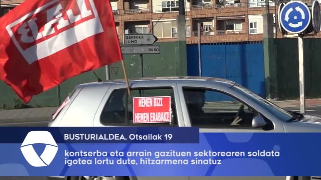 Soldata igotzea erdietsi dute kontserba eta arrain gazituen sektorean, hitzarmena sinatuz