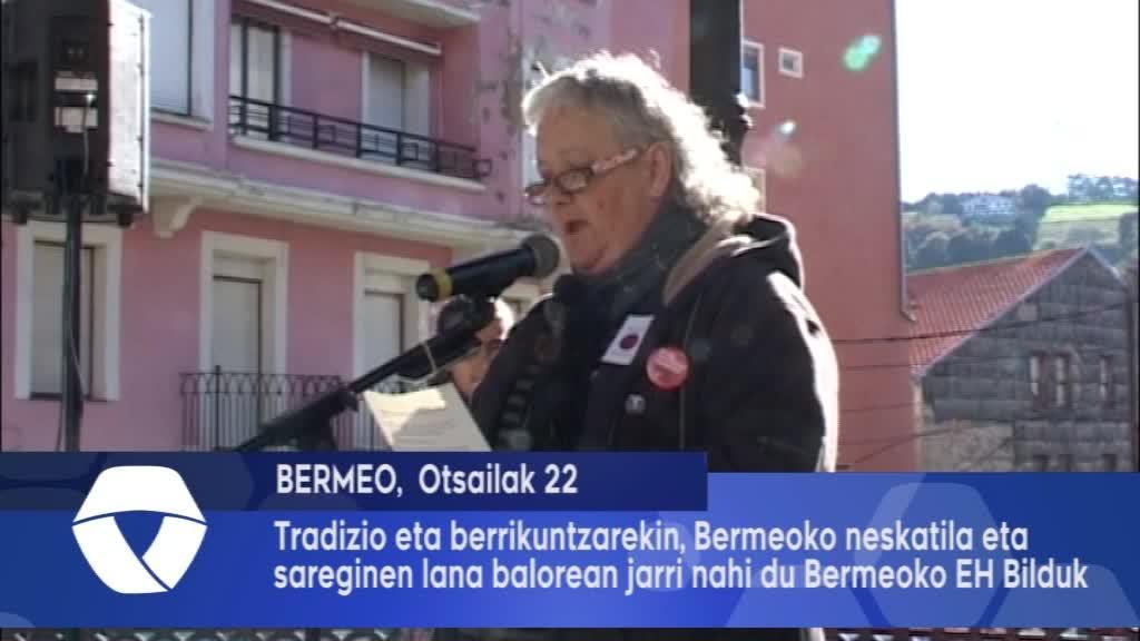 Tradizioa eta berrikuntzarekin, Bermeoko neskatila eta sareginen lana balorean jarri nahi dute EH Bildutik