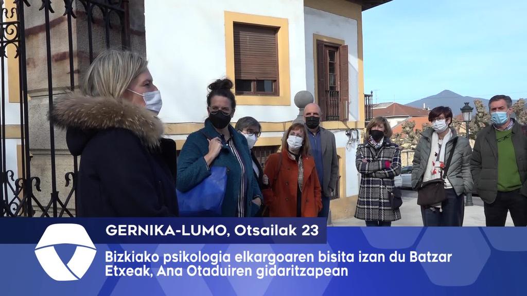 Bizkaiko psikologia elkargoaren bisita izan du Batzar Etxeak, Ana Otaduiren gidaritzapean