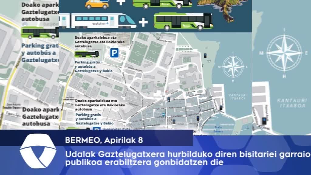Gaztelugatxera hurbilduko diren bisitariei garraio publikoaerabiltzera gonbidatzen die Bermeoko Udaletik