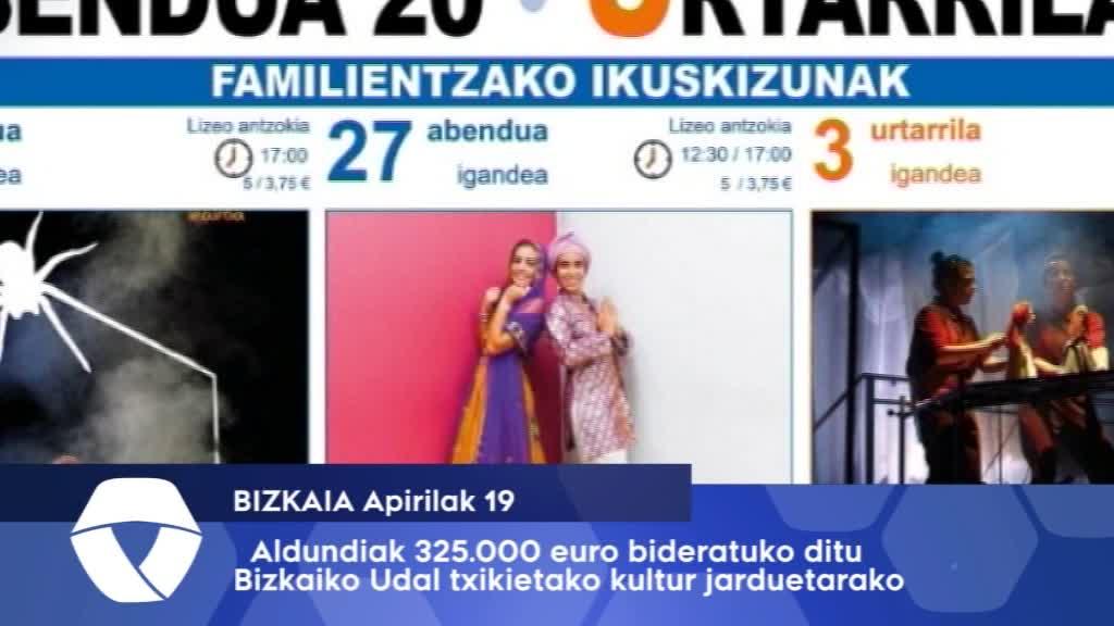 Aldundiak 325.000 euro bideratuko ditu bizkaiko herri txikietan kultura bultzatzeko