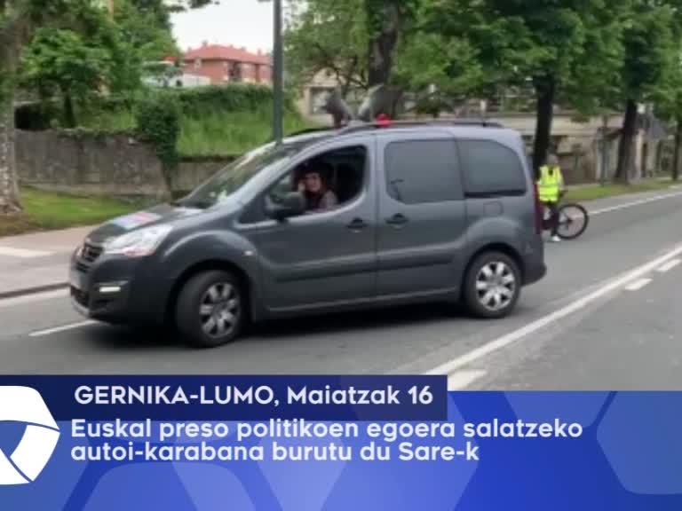 Presoen eskubideen aldeko auto-karabana egin du Sare-k, Gernika-Lumon
