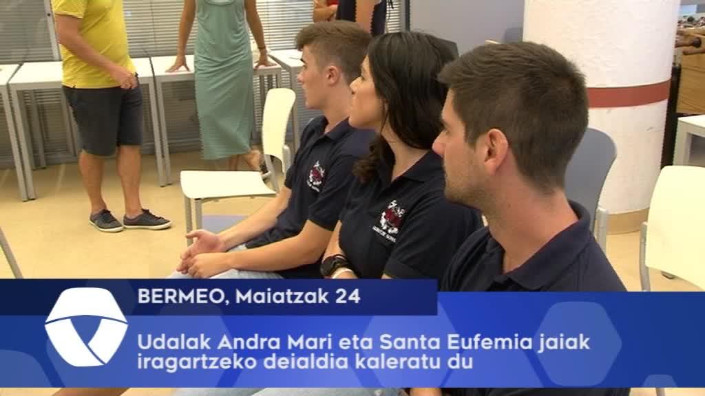 Udalak Andra Mari eta Santa Eufemia jaiak iragarritzeko deialdia kaleratu du