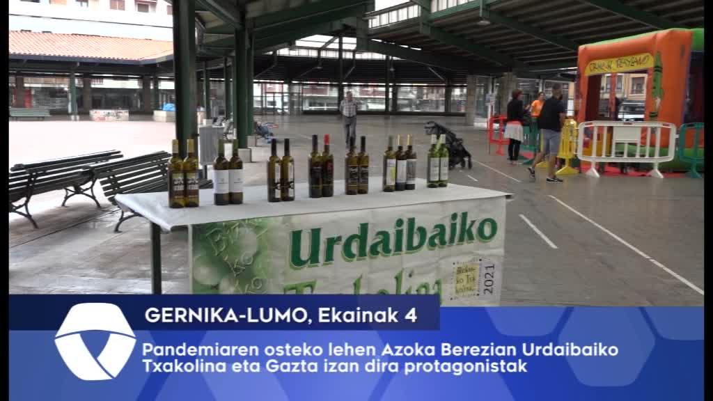 Pandemiaren osteko lehen Azoka Berezian Urdaibaiko Txakolina eta Gazta izan dira protagonistak