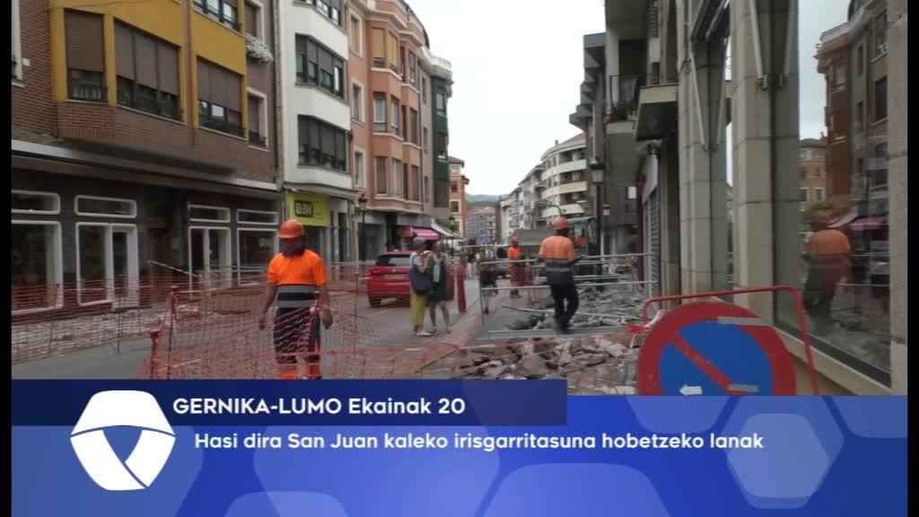 Hasi dira San Juan kaleko irisgarritasuna hobetzeko lanak