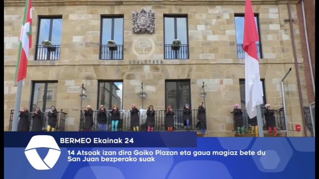 San Juan bezperako sua piztu da, Goiko Plazan