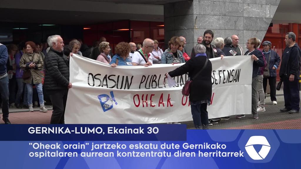 Oheak orain jarteko eskatu dute Gernik -Lumoko ospitalean egin uten kontzentrazioan