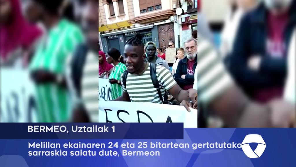 Melillan gertatutako sarraskia salatzeko adierazpena egin dute, Bermeon