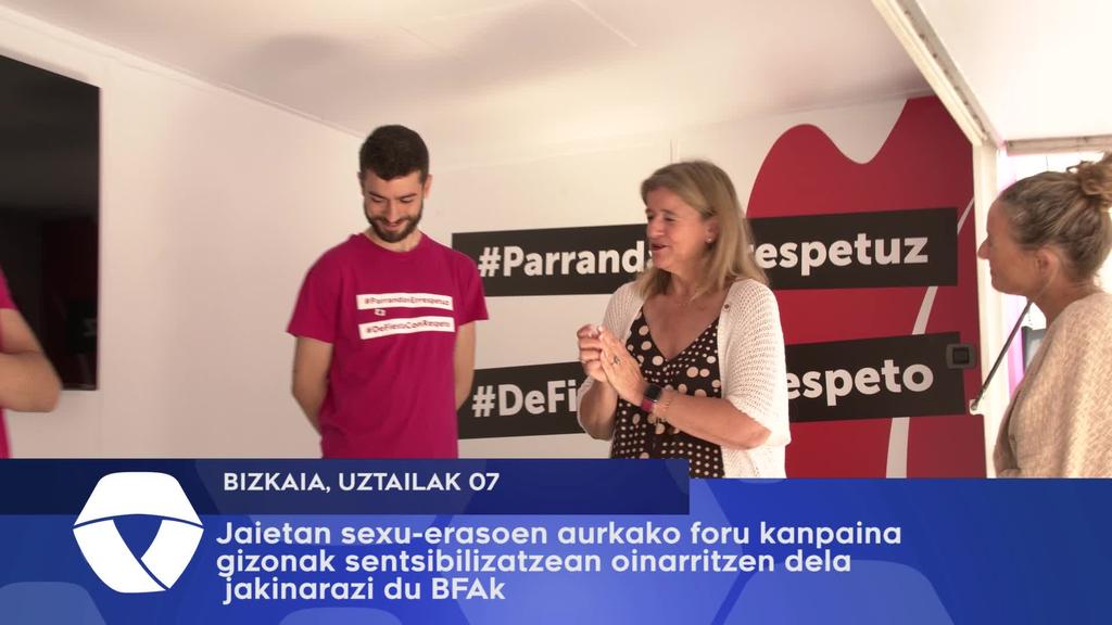 Bizkaiko Foru Aldundiak adierazi du jaietan sexu-erasoen aurkako foru kanpaina gizonak sentsibilizatzean oinarritzen dela