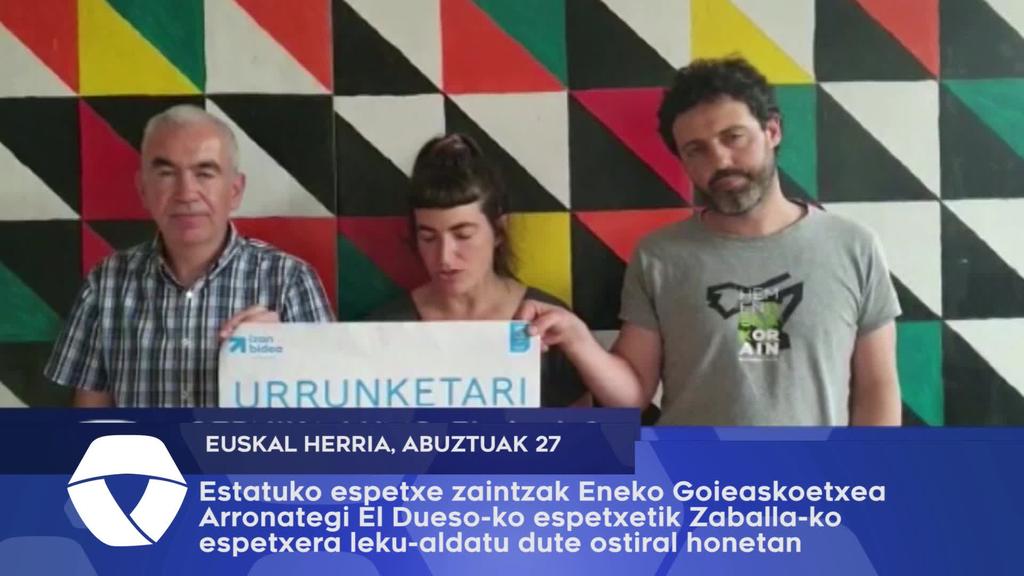 Estatuko espetxe zaintzak Eneko Goieaskoetxea Arronategi El Dueso-ko espetxetik Zaballako espetxera lekualdatu dute ostiral honetan