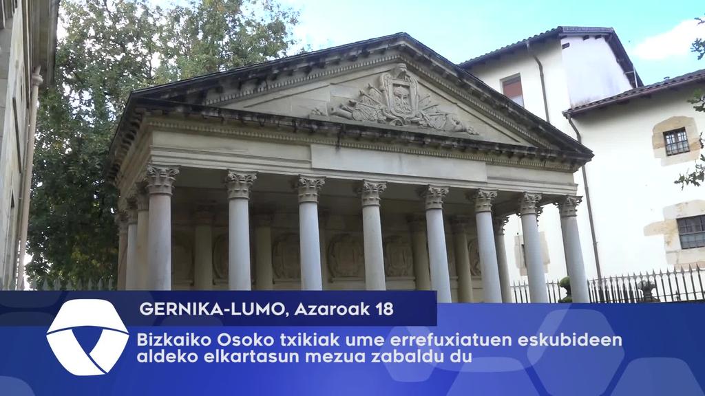 Bizkaiko Osoko txikiak ume errefuxiatuen eskubideen aldeko elkartasun mezua zabaldu du