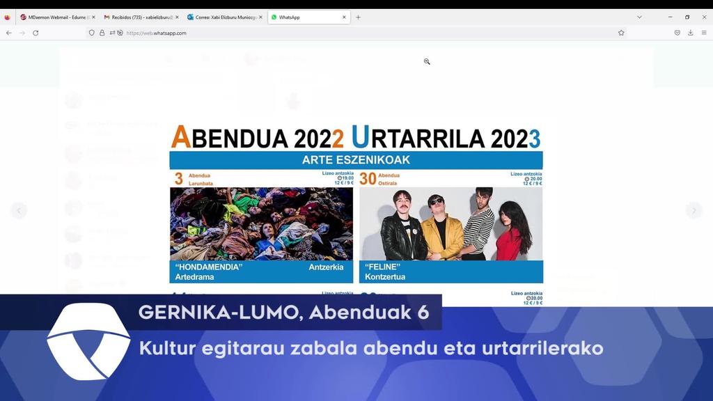 Kultur egitarau zabala izango da egunotan