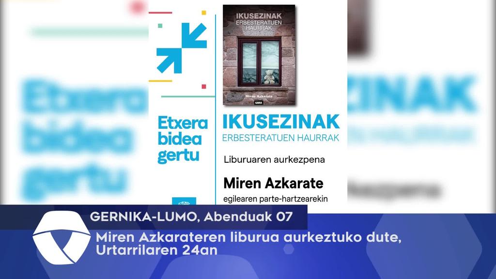 Miren Azkarateren liburua aurkeztuko dute, Urtarrilaren 24an
