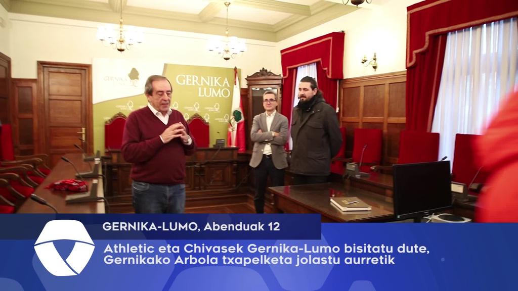 Udalak Athletic eta Chivaseko jokalariak hartu ditu Gernikako Arbola txapelketaren atarian