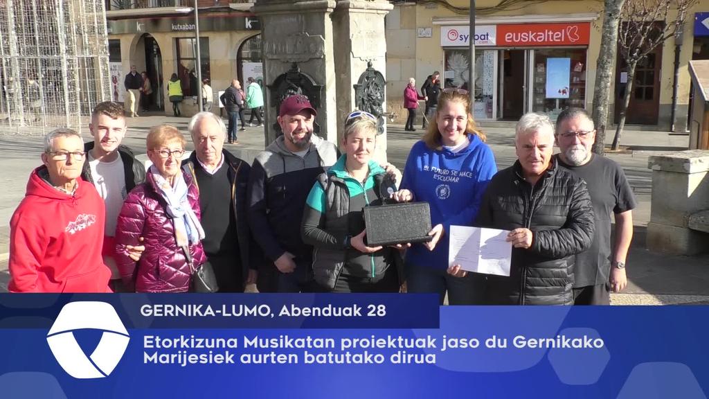 Etorkizuna Musikatan proiektuak jaso du Gernikako Marijesiek aurten batutako dirua