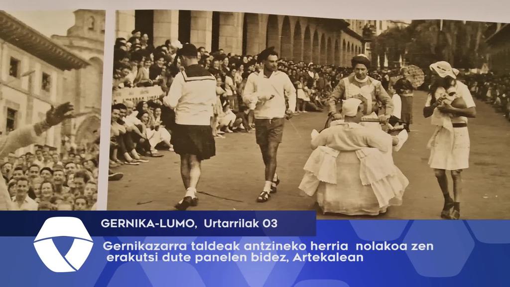 Gernikazarra taldeak antzineko herria  nolakoa zen erakutsi dute panelen bidez, Artekalean