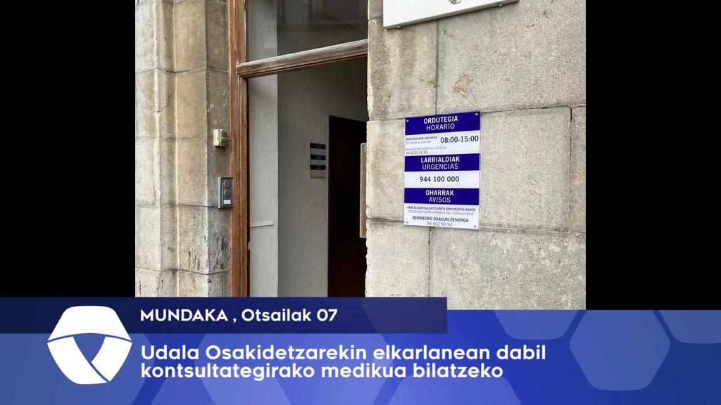 Udala Osakidetzarekin elkarlanean kontsultategirako medikua lortzeko