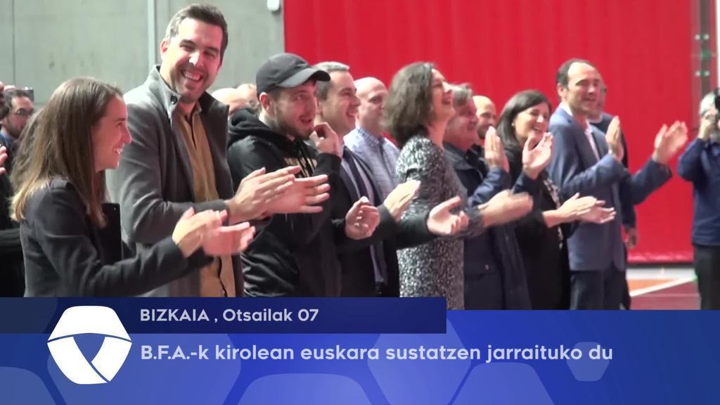 B.F.A-k kirolean euskara sustatzeko lanean jarraituko du