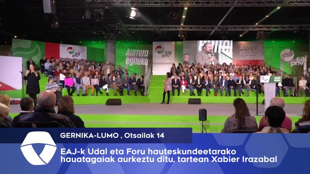EAJ-k alkatetzarako hautagaiak aurkeztu ditu tartean Xabier Irazabal