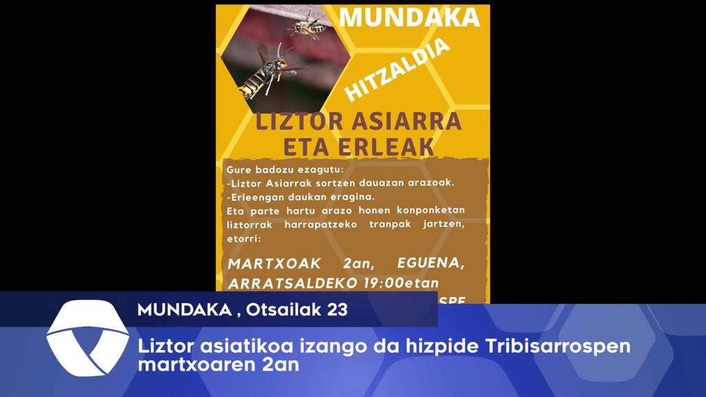 Liztor asiatikoa hizpide martxoaren 2an Tribisarrospen