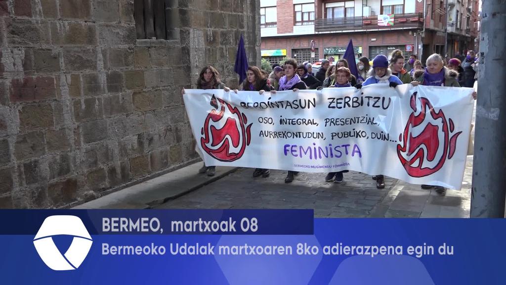 Bermeoko Martxoak 8ko adierazpena egin dute Udaletxetik