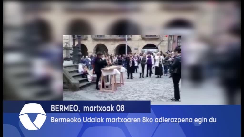 Bermeoko Martxoak 8ko adierazpena egin dute Udaletxetik