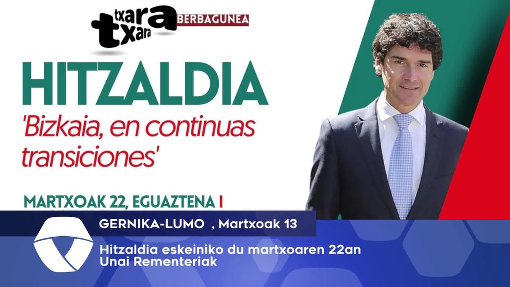 Unai Rementeriaren hitzaldia izango da martxoaren 22an