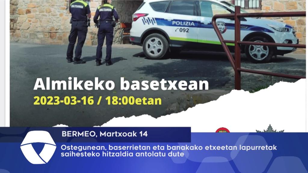 Ostegunean, baserrietan eta banakako etxeetan lapurretak saihesteko hitzaldia antolatu dute