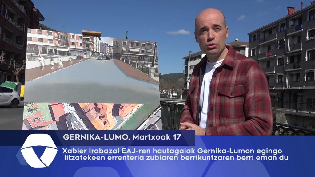 Xabier Irabazal EAJ-ren hautagaiak Gernika-Lumon egingo litzatekeen errenteria zubiaren berrikuntzaren berri eman du