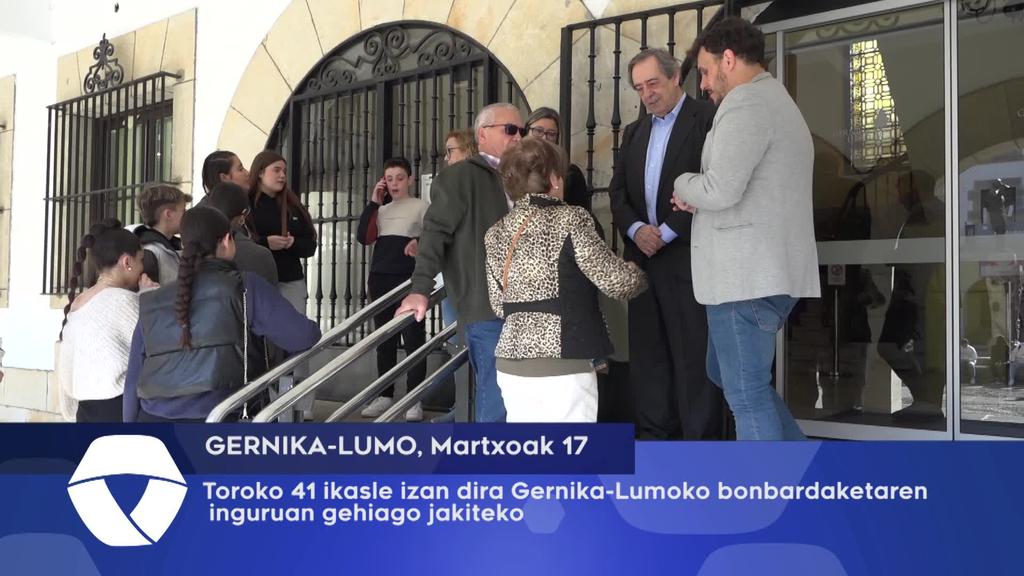 Toroko 41 ikasle izan dira Gernika-Lumon bonbardaketara inguruan gehiago jakiteko