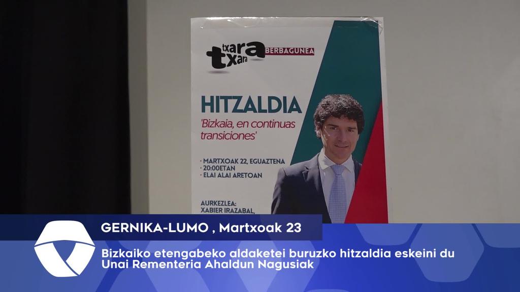 Unai Rementeriak Bizkaiko aldaketak izan ditu hizpide