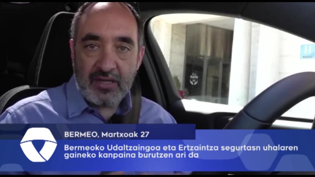 Bermeoko Udaltzaingoa eta Ertzaintza segurtasn uhalaren gaineko kanpaina burutzen ari da