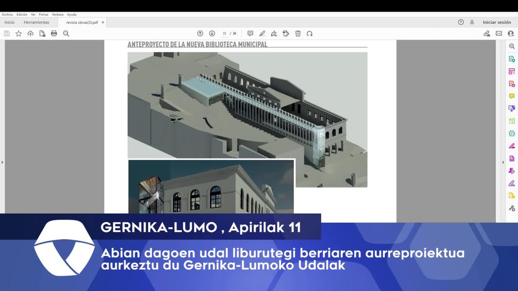 Udal liburutegi berriaren aurre egitasmoa prest dagoela dio Gernika-Lumoko Udalak