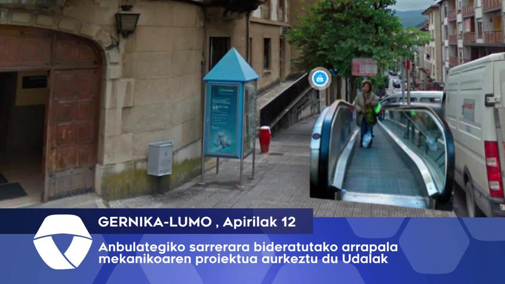Anbulategiko aldapa bideratzeko arrapala mekanikoaren egitasmoa aurkeztu du Gernika-Lumoko Udalak
