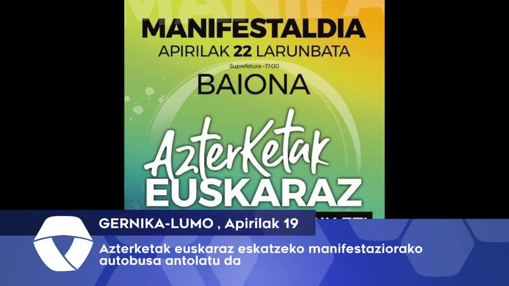 Azterketak euskaraz manifestaziorako autobusa antolatu dute Gernika-Lumotik